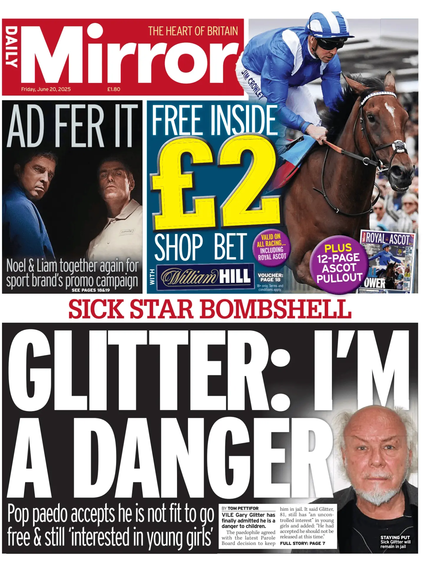Prima-pagina-Daily Mirror-edizione-di-oggi-20-06-2025